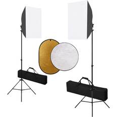 vidaXL Kit de Studio Photo avec Boîte à Lumière et Réflecteur Lumière de Photographie Ensemble de Studio Kit d'Eclairage Intérieur