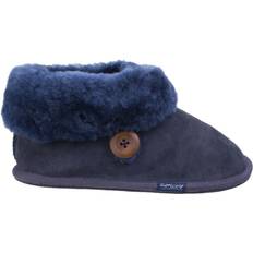 Cotswold Wotton Sheepskin Bootie - Dark Blue