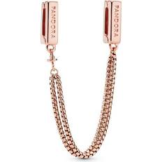 Silikone Charms & Vedhæng Pandora Safety Chain Clip Charm - Rose Gold