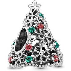 Pandora Glitter Christmas Tree Charm - Silver/Red/Green