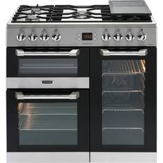 90cm - Convection/ Fan Oven Gas Cookers Leisure Cuisinemaster CS90F530X 90cm Dual Fuel Silver, Stainless Steel