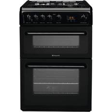 Black gas 60cm cooker Hotpoint HAG60K Black