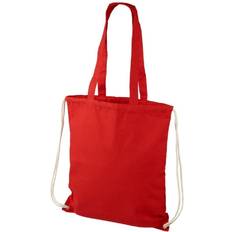 Drawstring Fabric Tote Bags Bullet Eliza Cotton Drawstring Bag - Red