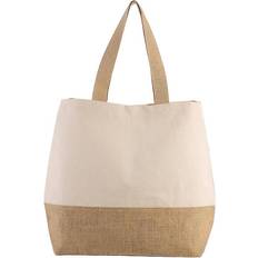 Yute Bolsos de compras KiMood Bolso shopper de lona y yute Beige