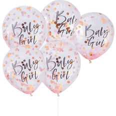 Latex Ballons Baby Girl Pink/Rose Gold 5-pack