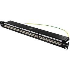 Stromkabel & Kabelkanäle Deltaco STP patch panel 24xRJ45 Cat6a 1U 19"