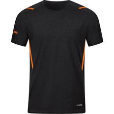 JAKO Challenge T-shirt Unisex - Black Melange/Neon Orange