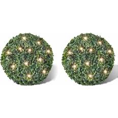 Trädgårdsbelysning solcell vidaXL Boxwood Ball Jullampa 35cm 2st