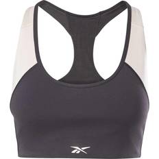 Reebok Lux Racer Padded Colorblock Sports Bra - Black/Stucco