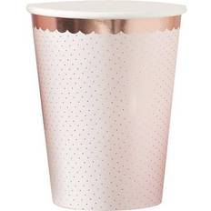 Ginger Ray Paper Cups Spotty Pink/Rose Gold 8-pack