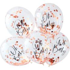 Transparent Latexballoner Ginger Ray Latex Ballons Oh Baby Rose Gold/Transparent 5-pack