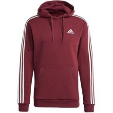 Adidas Essentials Fleece 3-Stripes Hoodie - Victory Crimson/White