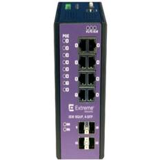Extreme Networks ExtremeSwitching Industrial Ethernet Switches ISW 8GBP,4-SFP Switch Administrerad 8 x 10/100/1000 (PoE 4 x SFP DIN-skenm