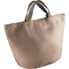 KiMood Fashion Jute Bag - Natural/Cappuccino