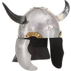 Cine y TV Cascos vidaXL Fantasy Viking Helmet Larp Silver Steel