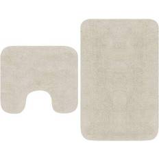 Monochrome Bath Mats vidaXL 133232 2-pack White cm