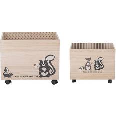 Bloomingville Scatole Portaoggetti In Legno Per Bambini In Set Di 2 Pz