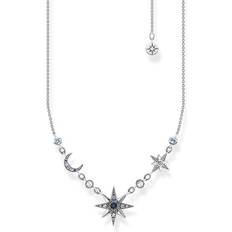 Royalty stjärna Thomas Sabo Royalty Star & Moon Necklace - Silver/Multicolour