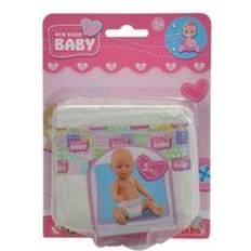 Simba 105561906 Baby Set of 5 Cute Realistic Nappies Suitable for Dolls 38-43 cm for Ages 3 and up, Multicoloured