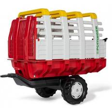 Bollerwagen Rolly Toys 122479 rollyHaywagon Pöttinger Anhänger für Trettraktor (von 3-10 Jahre, Automatikverriegelung, kippbar) Trailer for Pedal Tractor Years, Automatic Lock, Tilt, red