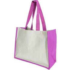 Westford Mill Printers Jute Cot Shopper Bag (21 Litres) (Pack of 2) Vert/Violet/Bleu