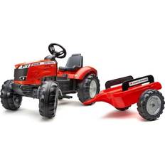 Plastic Pedal Cars Falk Massey Ferguson S8740 Pedal Tractor with Trailer