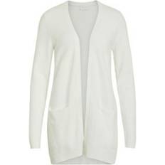 Vila Cardigans Vila Basic Knitted Cardigan - White/White Alyssum