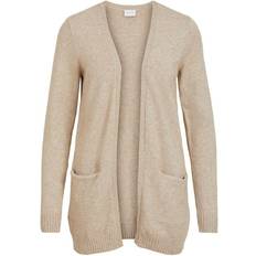 Vila Cardigans Vila Basic Knitted Cardigan - Beige/Natural Melange