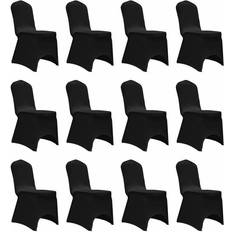 Loose Chair Covers vidaXL Stretch 12-pack Loose Chair Cover Black