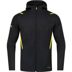 JAKO Challenge Hooded Leisure Jacket Unisex - Black Melange/Citro