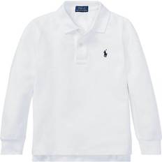 L Pikéskjorter Polo Ralph Lauren Junior Boys Long Sleeve Pique Logo Polo Shirt - White