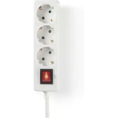 Schuko vinkel stikprop Nedis Udvidelse Socket Schuko Type F (CEE 7/7) 3-vejs 1.50 m 3680 W 16 A Slags jordforbindelse: Sidekontakter 230 V ~ 50/60 Hz Kontakt Vinkel: 45 ° H05VV-F 3G1.5mm² Indbygget on/off-knap (tænd/sluk) Hvid