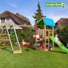 Jungle Gym Gyngestativer Legeplads Jungle Gym Home Lektorn Komplett med Gungor Klättervägg och Rutschkana