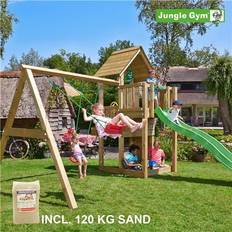 Plastleksaker - Sandlådor Lekplats Jungle Gym Play Tower Complete Cubby Incl Swing Module X'tra 120kg Sand