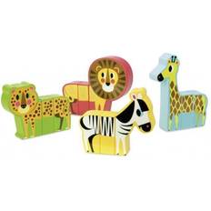 Figurines en Bois Vilac Ingela P.Arrhenius Rigol'animo Magnetic Wooden Cubes