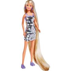 Xxl 29 Steffi Love Simba XXL Hair 105733525 Doll in Sequin Dress with Rainbow Effect and Super Long Hair, Includes Hair Clips and Comb, 29 cm, for Children from 3 Years