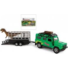 Pullback Kids Globe Land Rover vehicle with dinosaur on trailer (the cast, PullBack; 29 cm) 520178