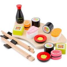 Food Toys New Classic Toys 10593 Wooden Pretend Play Kids Sushi Set Cooking Simulation Educational Color Perception Toy for Preschool Age Toddlers Boys Girls, Multi-Colour Colour