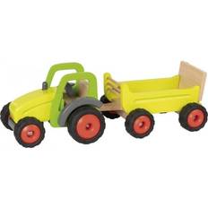 Goki Tracteurs Goki tracteur avec remorque 45 x 16 cm bois jaune 2-pièces