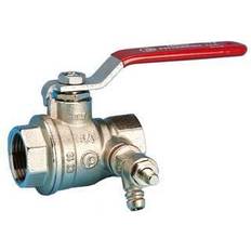 PETTINAROLI Vanne à boisseau sphérique plein débit f x f avec robinet de vidange 51CS 1/2' Rouge