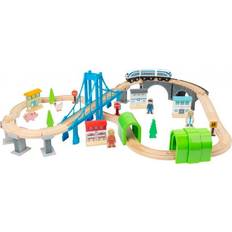 Small Foot Bouwsets Small Foot Houten Treinset met Brug, 60dlg