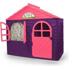 Plastique Maisonnettes de jeu Jamara Little Home 460498 Playhouse Made of Robust Plastic, Assembly, Sturdy Plug-In System, Easy to Clean, Suitable for Indoor and Outdoor Use, Doors Windows Can Be Open, Curtains, Purple