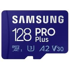 Samsung 128 Go Cartes mémoire Samsung Pro Plus 2021 microSDXC Class 10 UHS-I U3 V30 A2 160/120MB/s 128GB +SD adapter