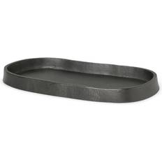 Ferm Living Yama Ablage Oval 19 x 1.5 x 9.5 cm - Schwarz/BxHxT Vassoio da portata