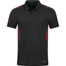 JAKO Polo Challenge Unisex - Black Melange/Red