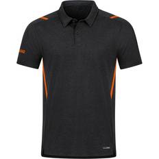 Elastan/Lycra/Spandex - Unisex Poloshirts JAKO Polo Challenge Unisex - Black Melange/Neon Orange