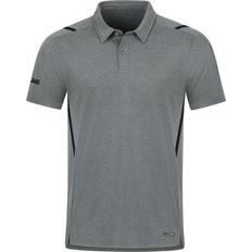 Fotboll - Gråa Pikétröjor JAKO Polo Challenge Unisex - Stone Grey Melange/Black