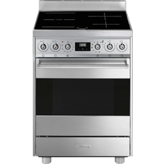 Smeg 60 cm Komfurer Smeg C6IPX9-1 Rustfrit stål, Sort