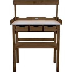 Esschert Design Plantebord med skuffer og stativ Plantebord