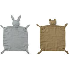 Liewood agnete rabbit Liewood Agnete Cuddle Cloth Mr Bear Khaki/Rabbit Blue Fog 2-pack